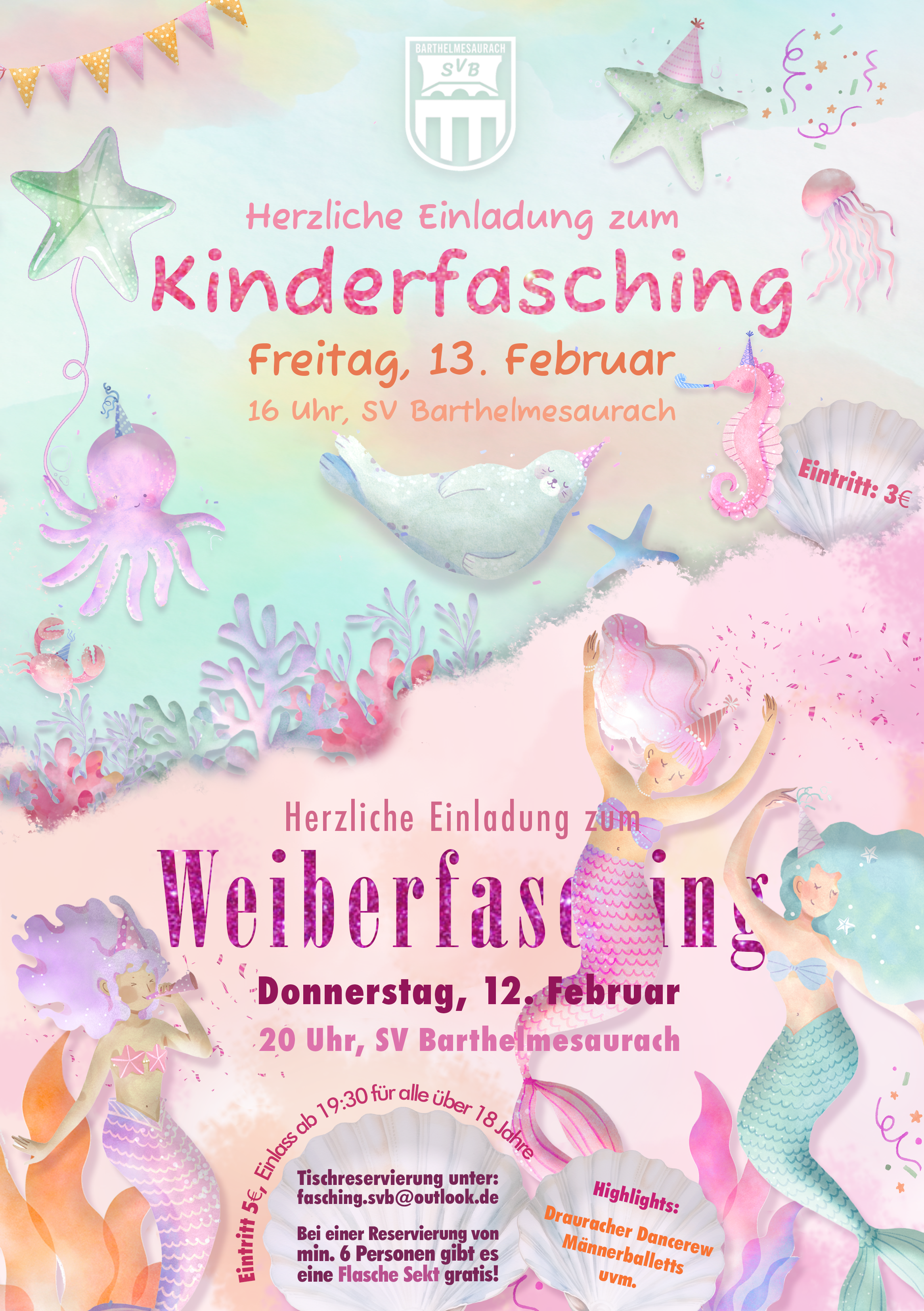 Fasching 2026 Flyer Kinder Weiberfasching